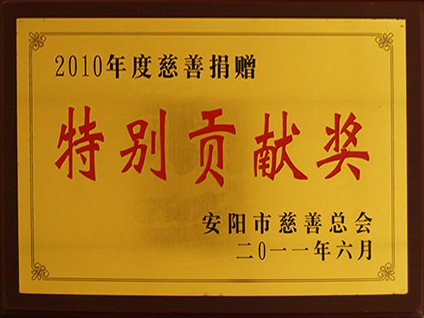 2010年度慈善捐贈特別貢獻(xiàn)獎